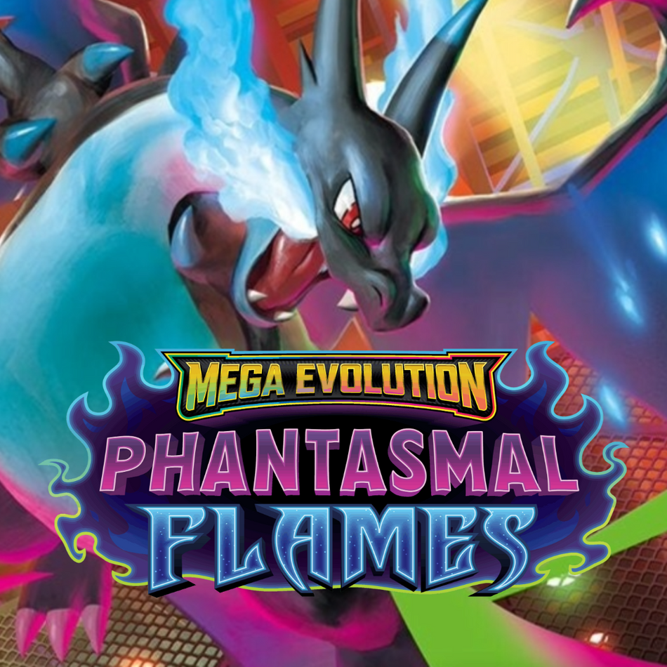 Charizard X EX with the Phantasmal Flames logo