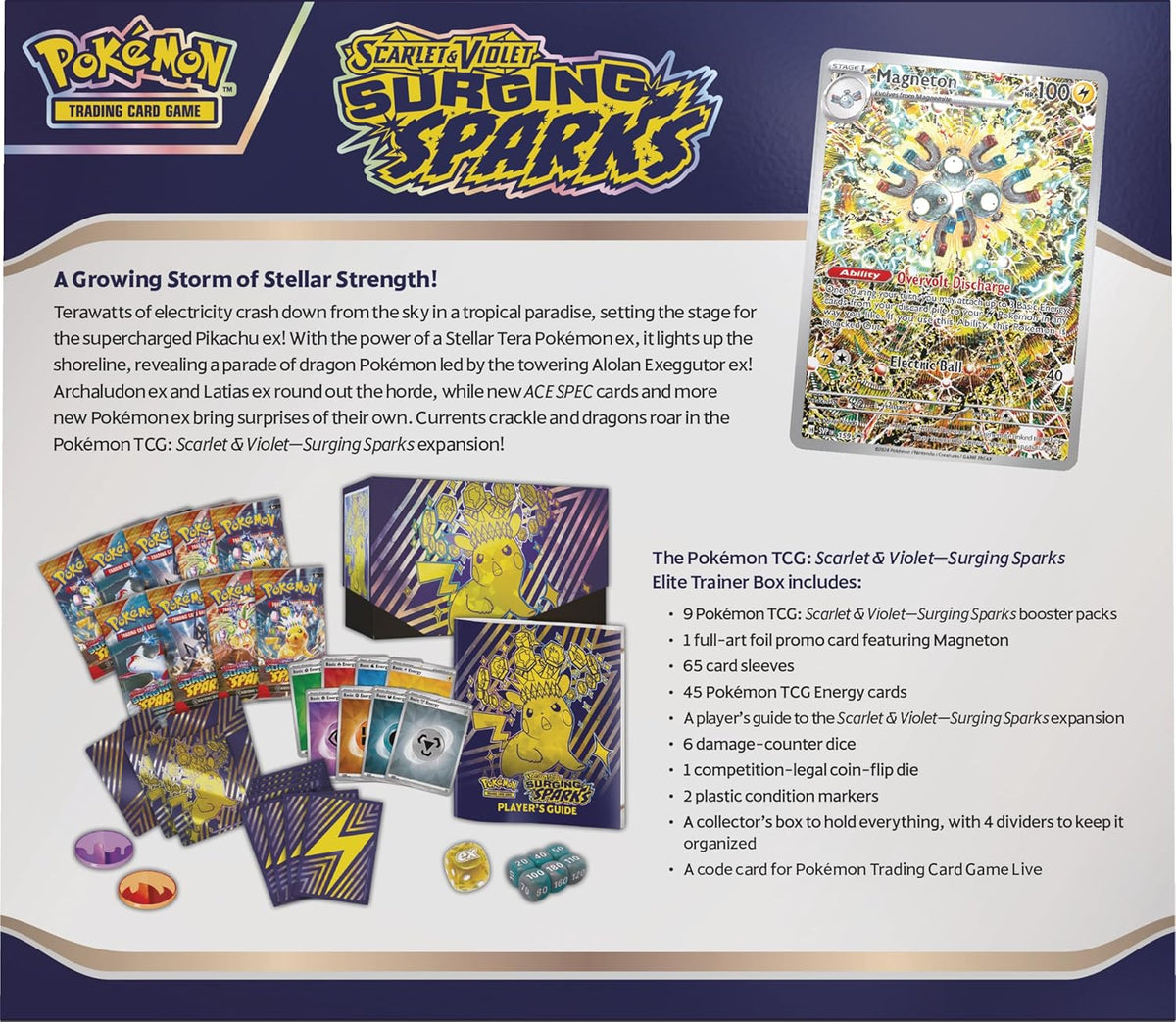 surging sparks booster box elite trainer box Pokémon TCG: Scarlet & Violet—Surging Sparks Elite Trainer Box – moon-whale.com