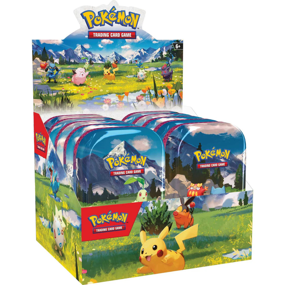 Pokémon TCG Ascended Heroes Mini Tin with random artwork, two booster packs, and collectible art card.