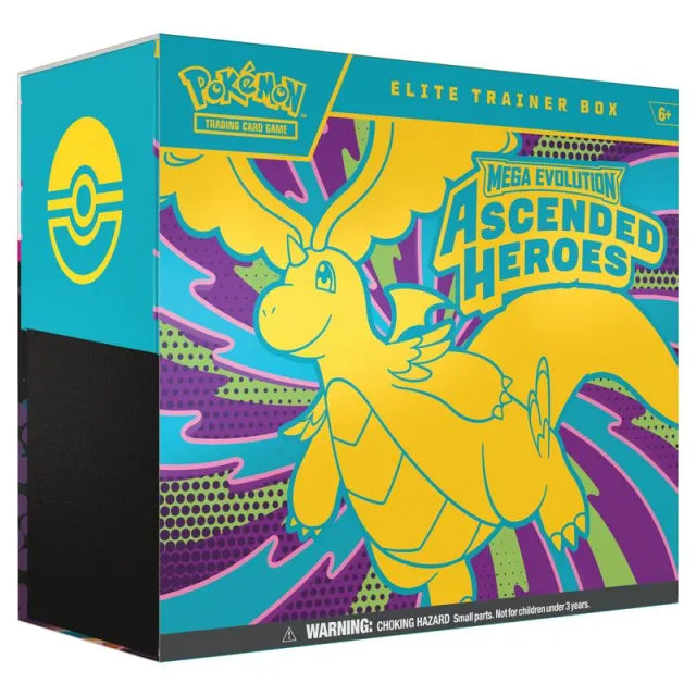 Pokémon TCG Ascended Heroes Elite Trainer Box sealed with 9 booster packs and full accessories.