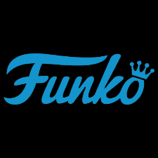 Funko logo in blue on a black background