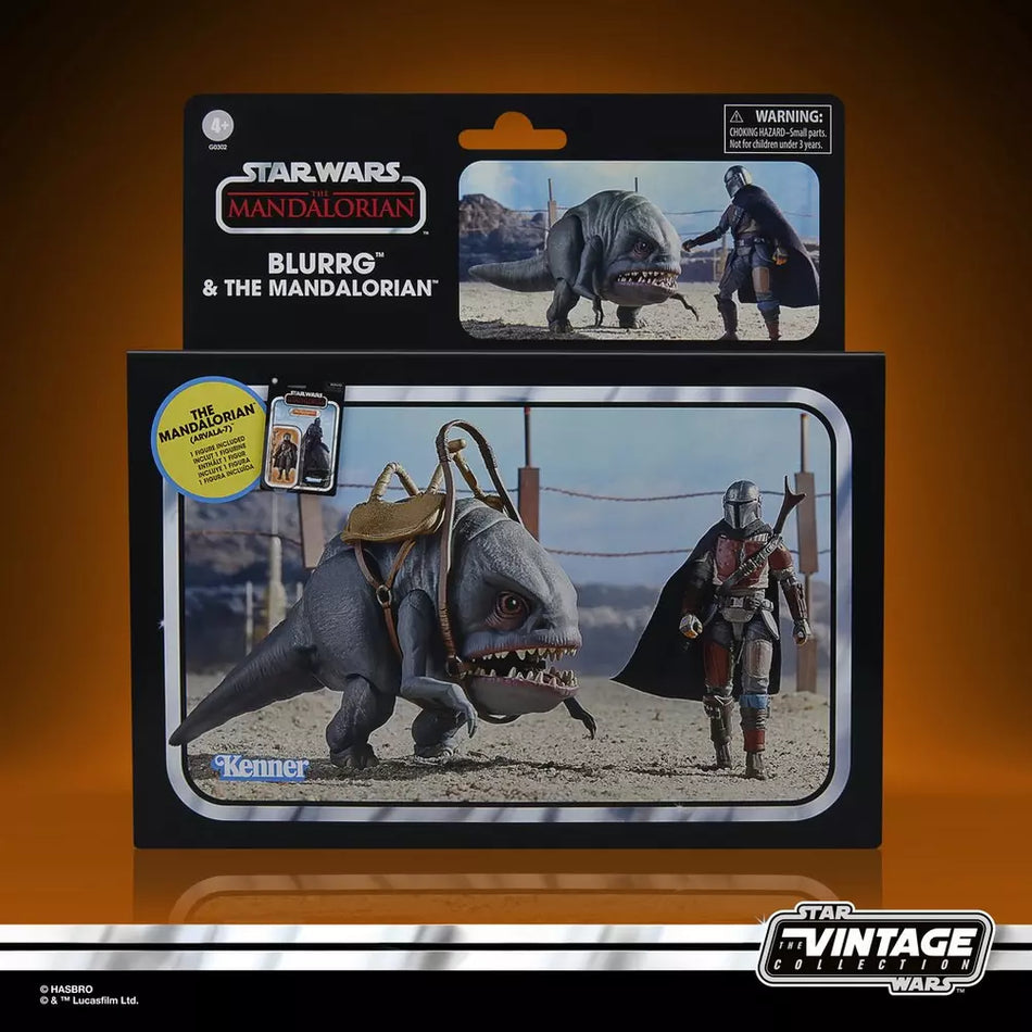 Star Wars Vintage Collection Blurrg & The Mandalorian Set