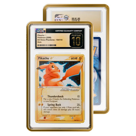 Gradedguard gold protector on a 2006 pikachu card