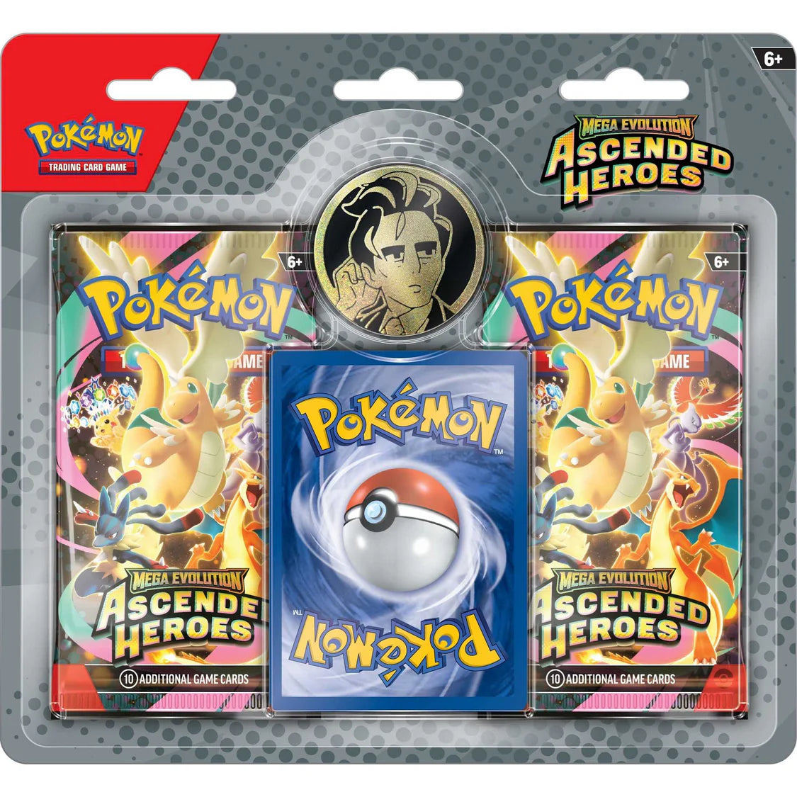 Pokémon TCG Ascended Heroes 2-Pack Blister with Larry’s Komala foil promo card and two booster packs.