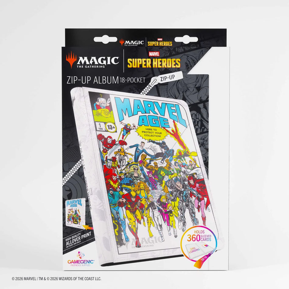 Gamegenic Magic The Gathering Marvel Super Heroes Marvel Age 18-Pocket Zip-Up Album.