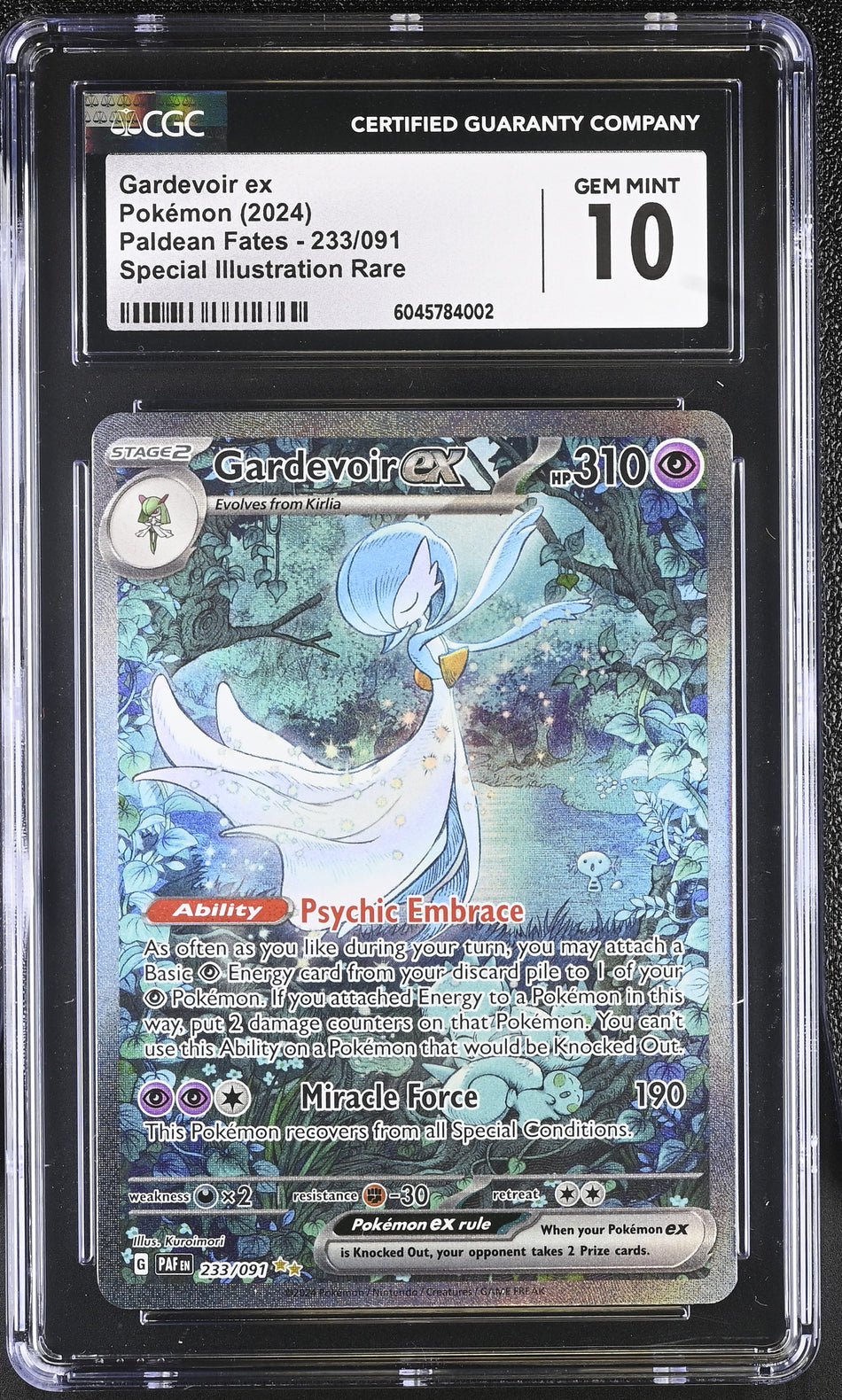 Gardevoir ex 233/091 from Scarlet & Violet Paldean Fates CGC 10