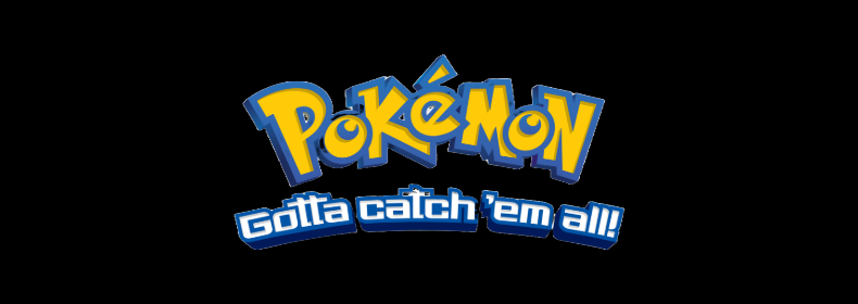 Pokémon logo with the tagline 'gotta catch 'em all!' on a black background