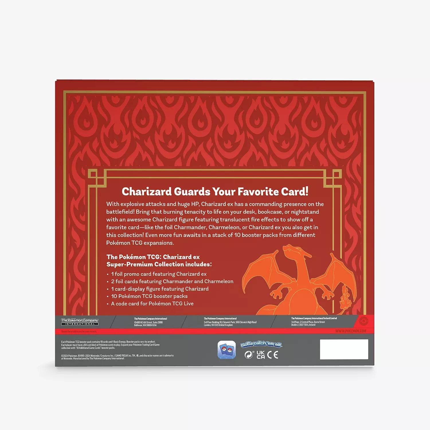 Pokémon TCG Charizard ex Super-Premium Collection box with three foil promos, Charizard display figure and 10 booster packs.