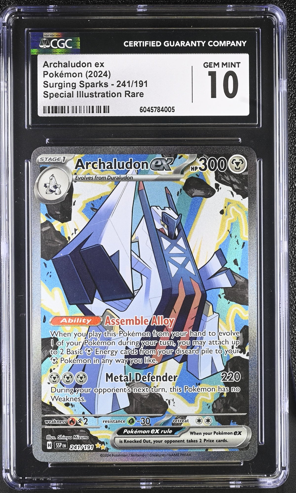 Archaludon ex 241/191 SIR CGC 10 Gem Mint Surging Sparks | Moon Whale moon-whale.com Archaludon ex 241/191 SIR CGC 10 Gem Mint Surging Sparks | Moon Whale moon-whale.com
