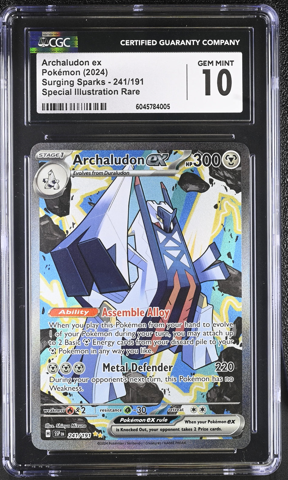 Archaludon ex 241/191 from Scarlet & Violet Surging Sparks CGC 10