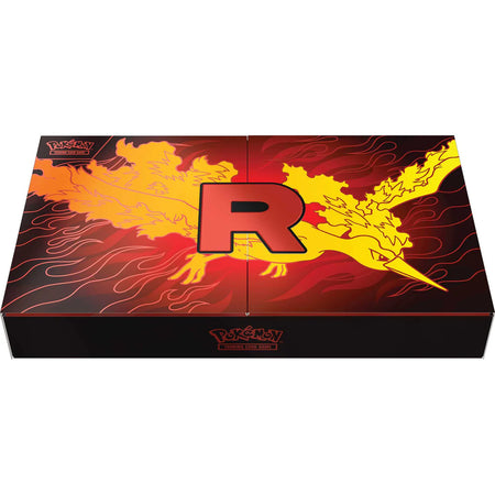 Pokémon Team Rocket's Smurfs action figure box with red 'R' logo on a white background