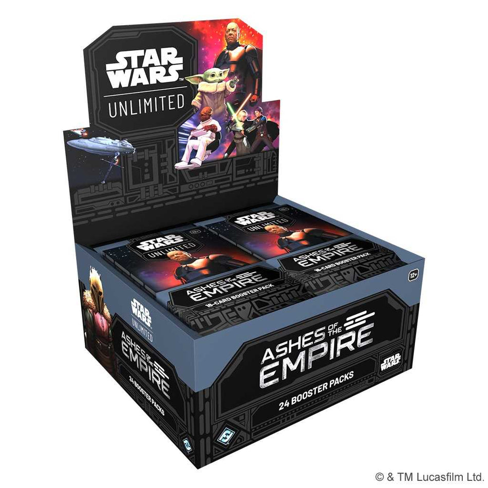 Star Wars trading card game booster pack with characters and branding.