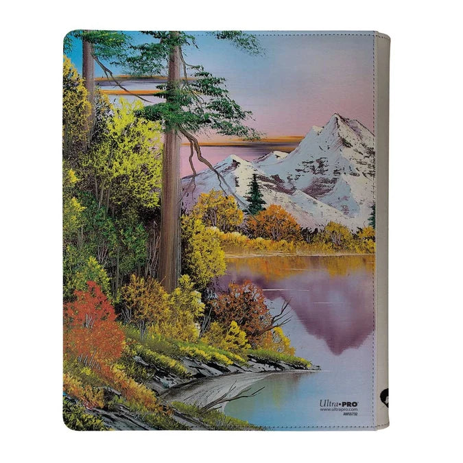 Bob Ross Mighty Mountain Lake 9-Pocket Zippered PRO-Binder by Ultra PRO. (back)