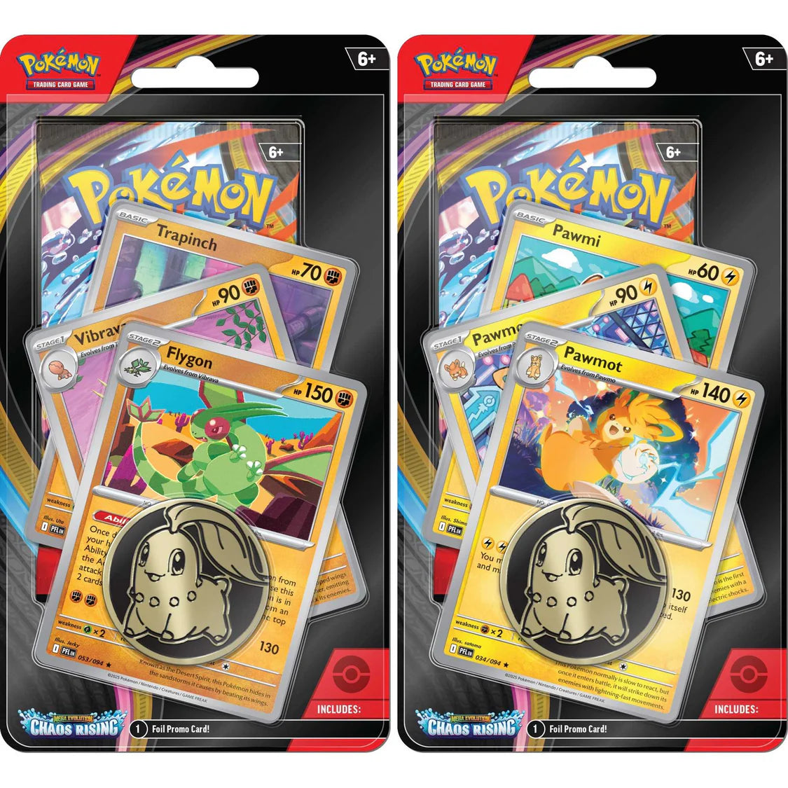 Pokémon Mega Evolution Chaos Rising checklane blister packs set of 2.