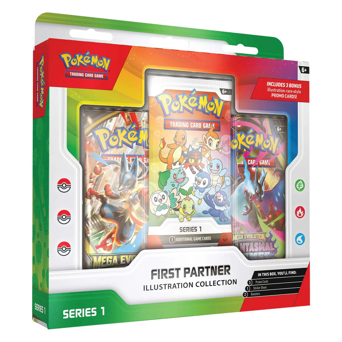 Pokémon trading card game pack with illustrations on a white background