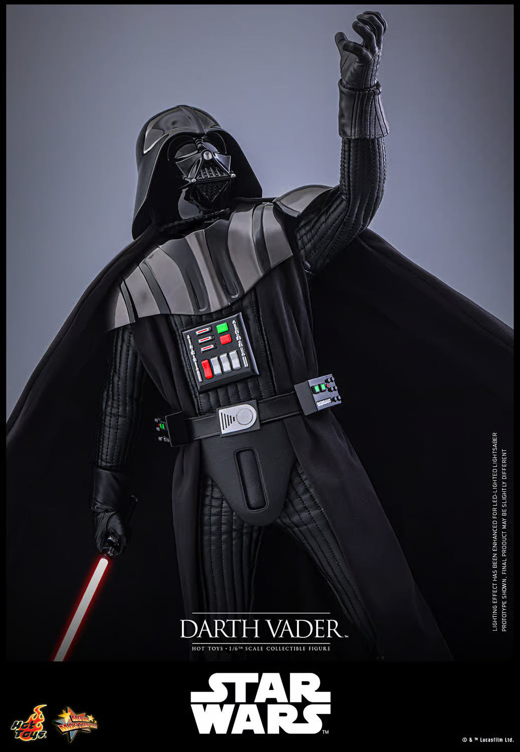 Darth Vader figure from Star Wars with a gray background