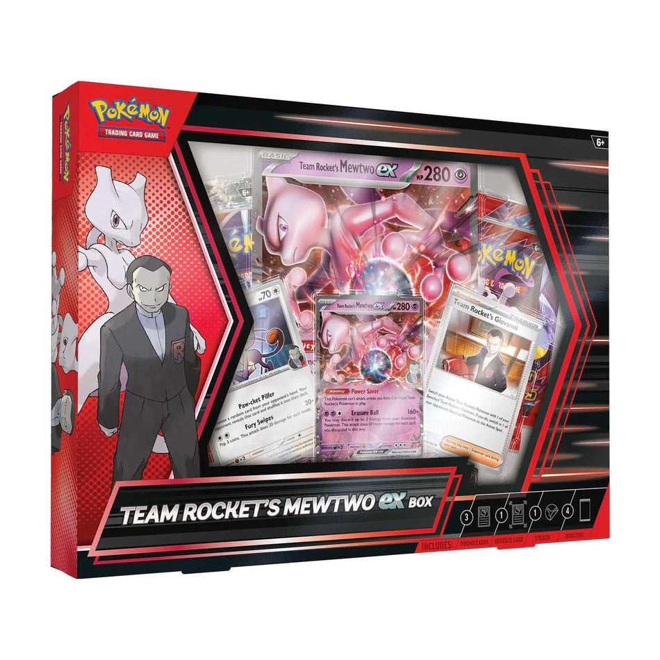 Pokémon TCG Mewtwo ex Box – includes 4 booster packs and 3 promo cards