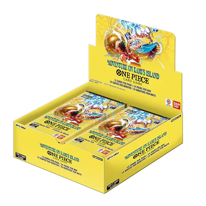 One Piece Card Game OP-15 EB-04 Adventure on Kami's Island Booster Box with 24 sealed booster packs.