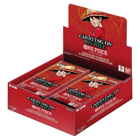 One Piece Card Game OP-13 Booster Box sealed display with 24 booster packs.
