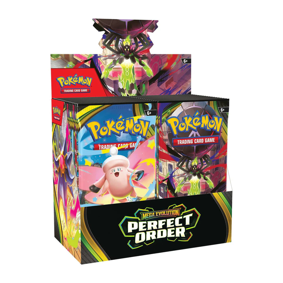 Pokémon Mega Evolution Perfect Order Booster Box sealed with 36 booster packs.