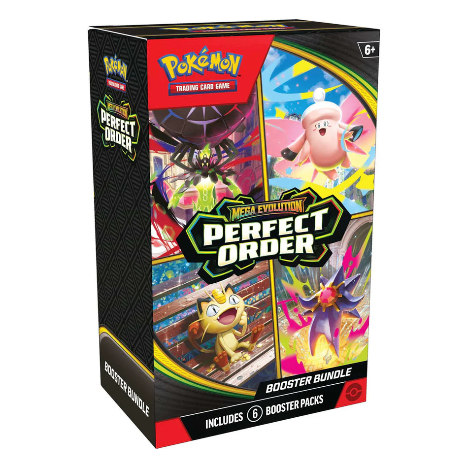 Pokémon Mega Evolution Perfect Order Booster Bundle sealed with 6 booster packs.